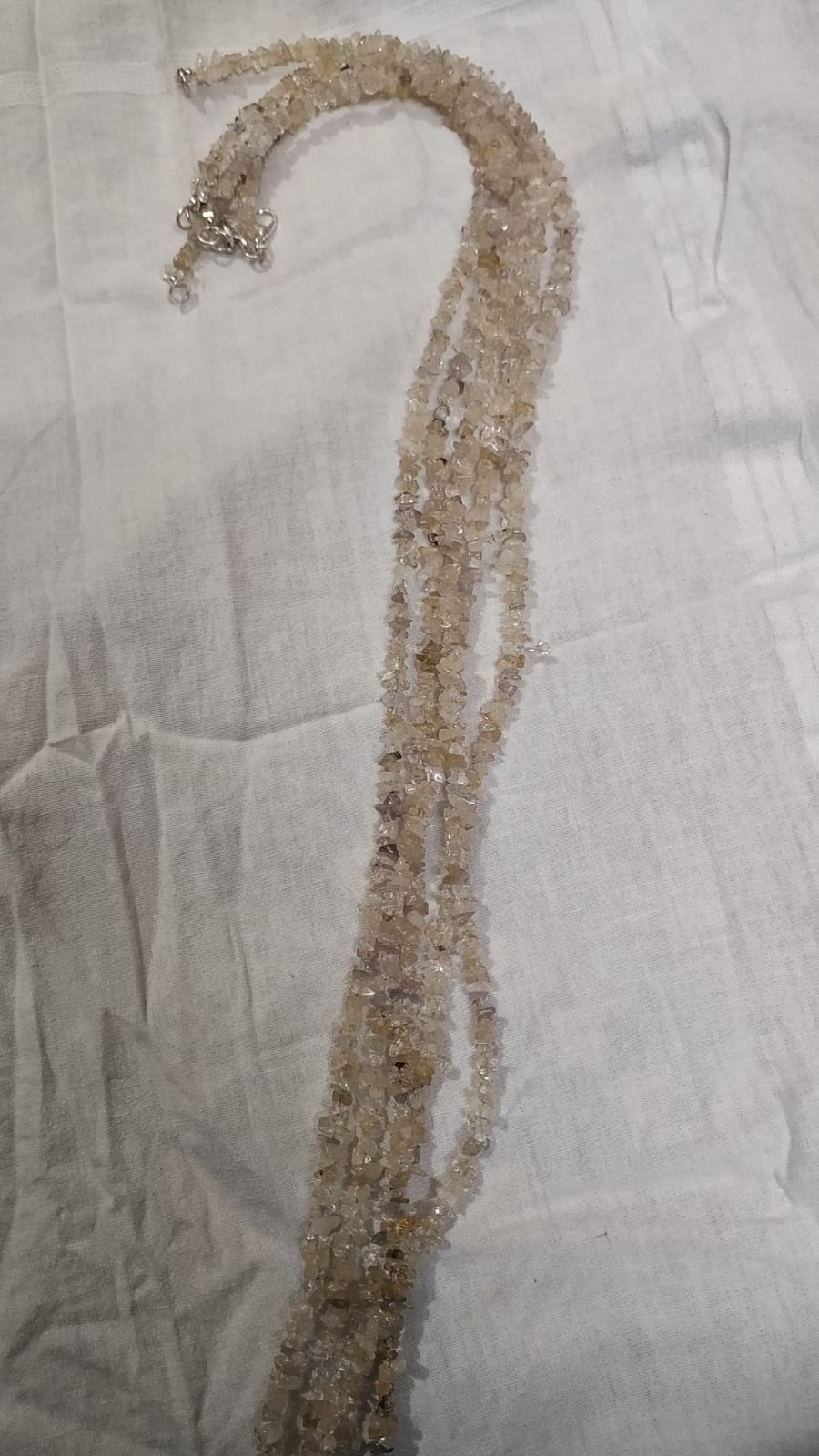 Crystal Uncut Beads Necklace (3–4 mm) | 14–15 Inch | Natural Healing Stone | Unisex