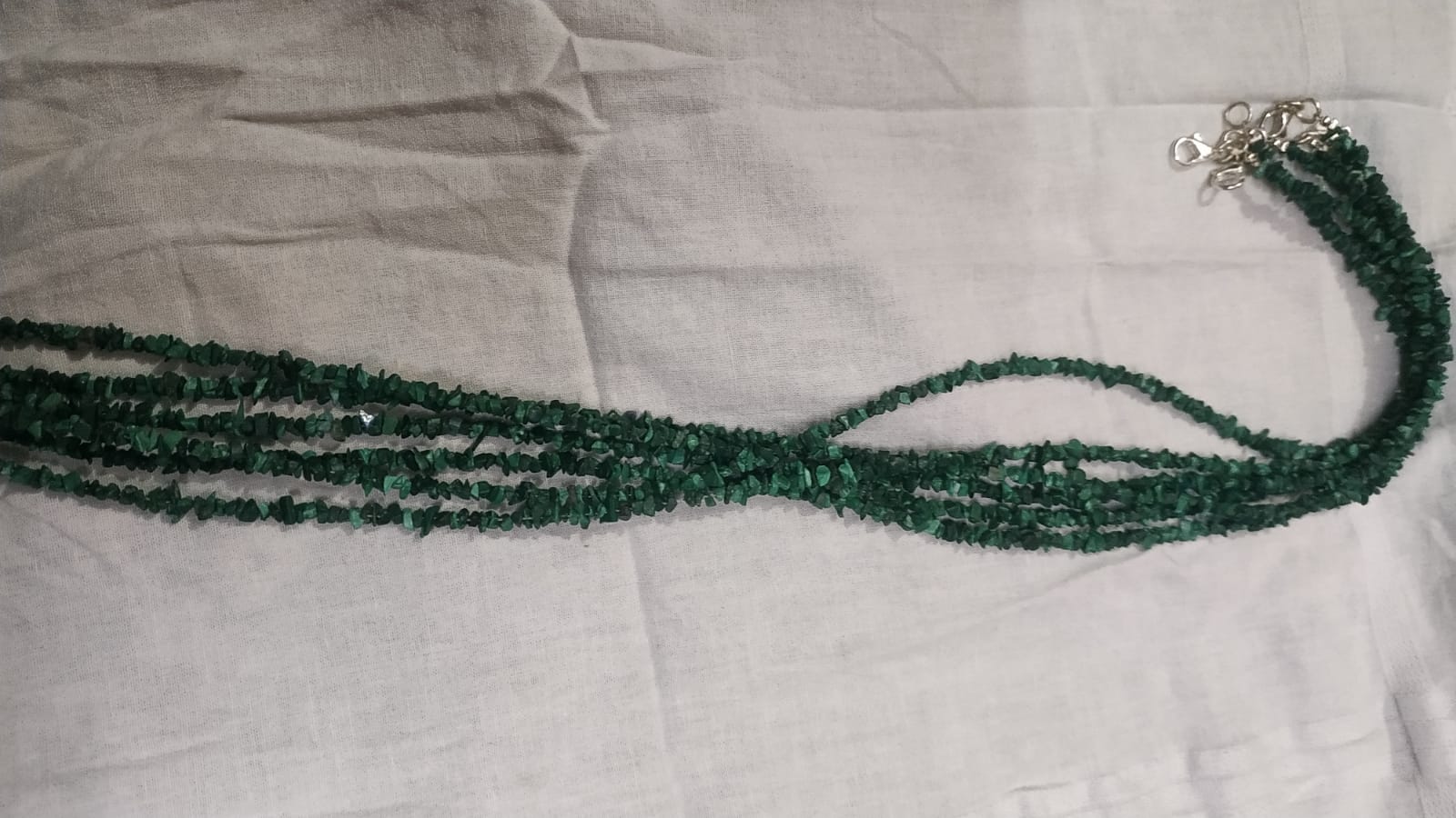 Malachite Uncut Beads Necklace (3–4 mm) | 14–15 Inch | Natural Stone | Unisex