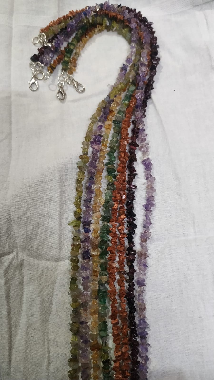 Natural Multicolour Uncut Beads Necklace | 3–4 mm | 14–15 Inch Bead Strand