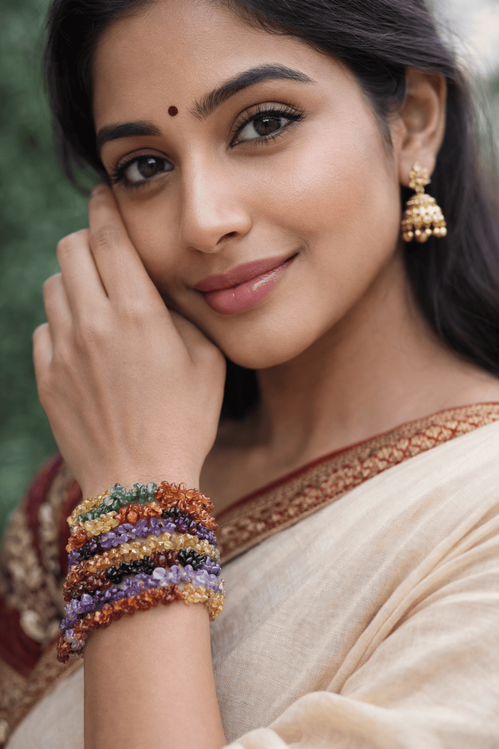 Natural Multicolour Uncut Beads Necklace | 3–4 mm | 14–15 Inch Bead Strand