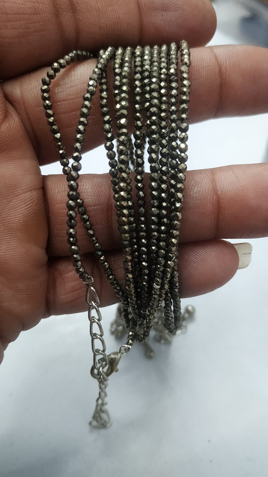 Pyrite Anklet for Women | Natural Stone Jewellery for Wealth, Luck & Protection |