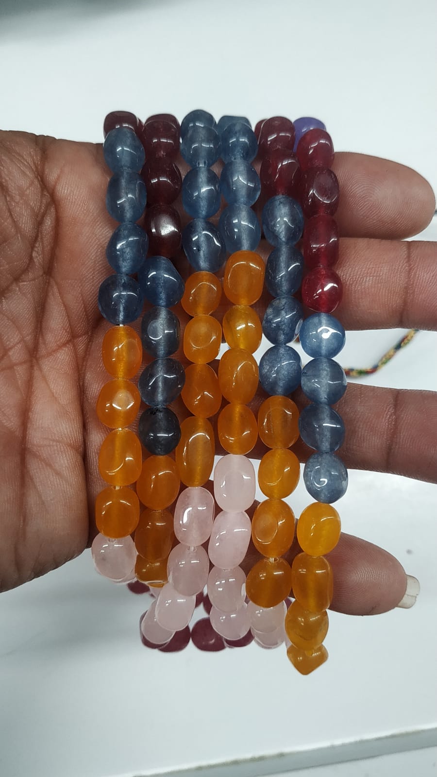 Zed Tumble Beads Necklace (14–15 Inch) – Natural Gemstone Beads for Energy Balance & Daily Wear